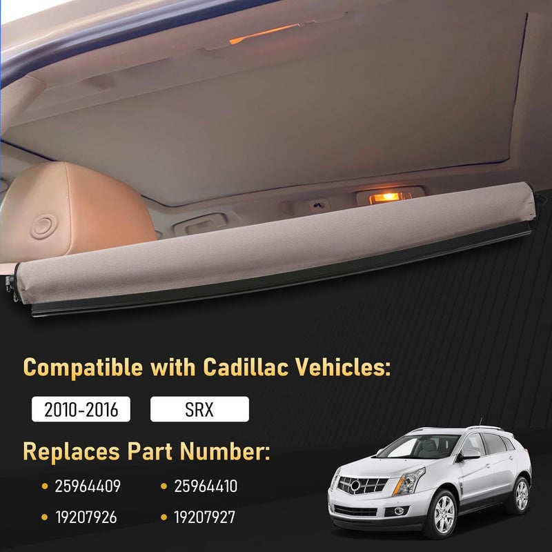 JKIANTECH غطاء ظل السقف الزجاجي، متوافق مع كاديلاك SRX 2.8L 3.0L 3.6L V6 2010-2016، غطاء ظل السقف الزجاجي يستبدل 25964409، بيج - Image 2